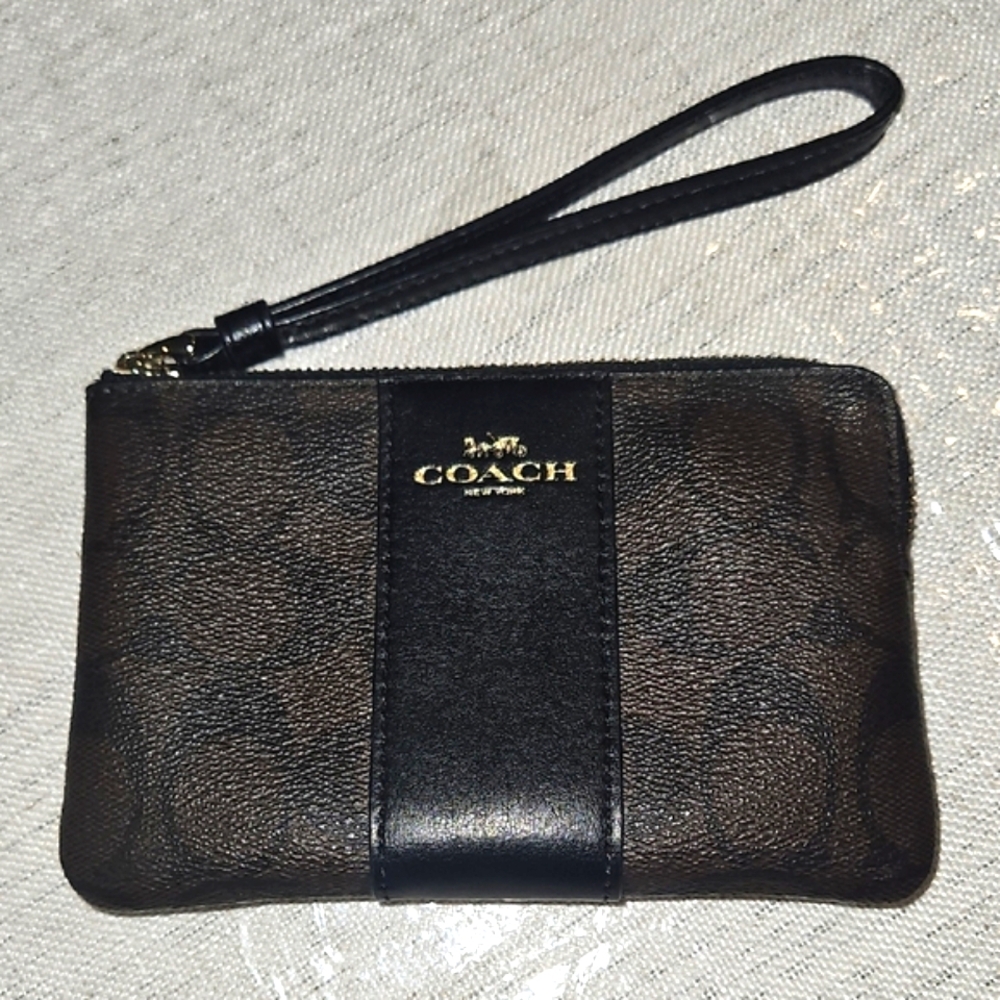Coach Black and Brown Wristlet